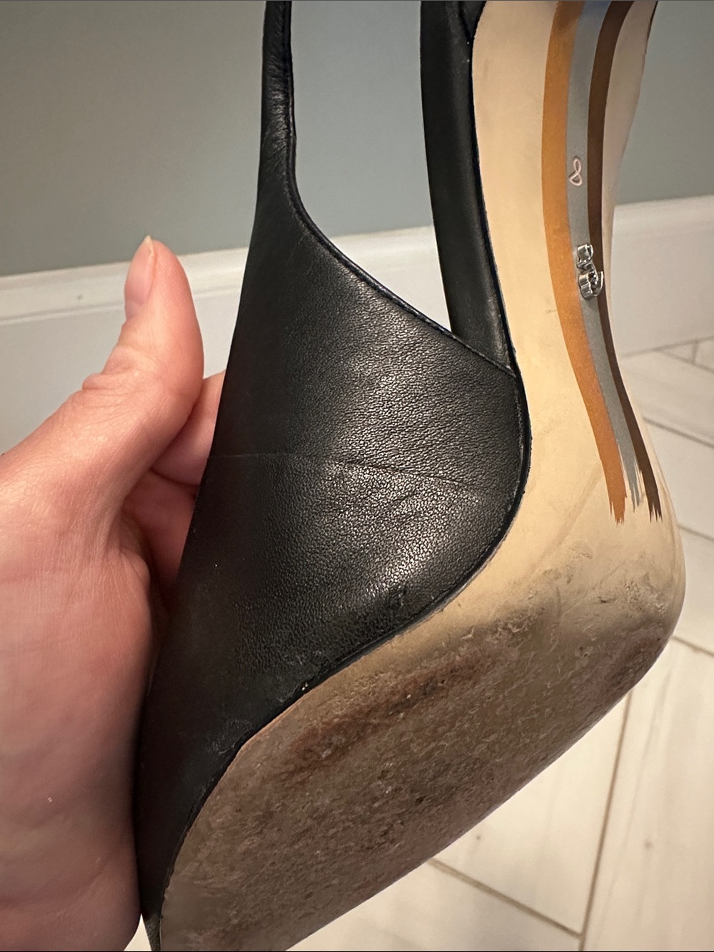 Sam Edelman Hazel Black Pointed-Toe Slingback Heels - Picture 6 of 6